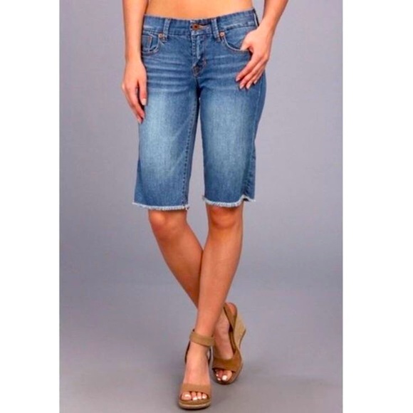 Lucky Brand Pants - Lucky Brand Abbey Bermuda Frayed Jeans Shorts